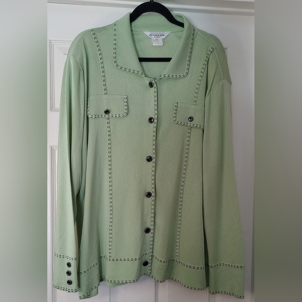Green Button-Up Blouse